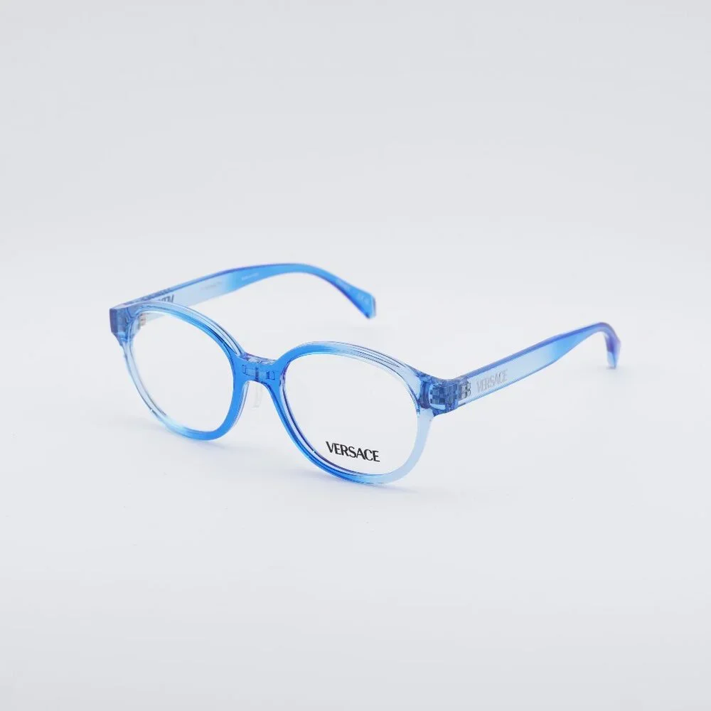 Versace Kids VK3012 5532 Eyeglasses Transparent Blue 47mm Round Frame